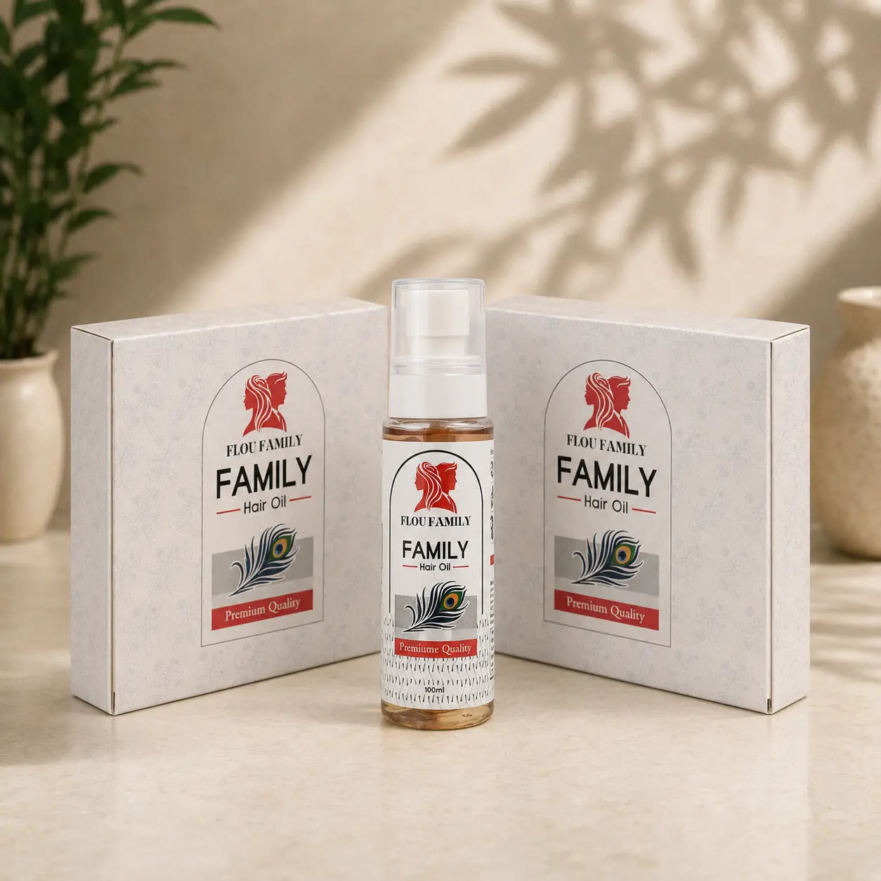 Flou Family Premium Hair Oil Natural Hair Growth & Strength Formula