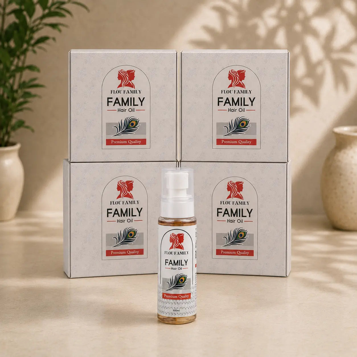 Flou Family Premium Hair Oil Natural Hair Growth & Strength Formula